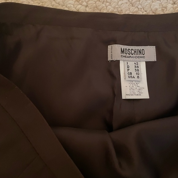 MOSCHINO CHEAP AND CHIC Vintage Fully Lined Brown Pencil Skirt - Picture 9 of 14